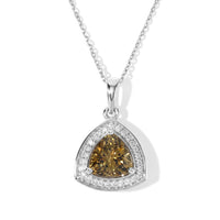 Luxoro 10K White Gold Premium Golden Tanzanite, Diamond (I2) Pendant Necklace (20 Inches) 1.30 ctw