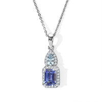 D''Joy Tanzanite and Multi Gemstone 1.40 ctw Pendant Necklace in Rhodium Over Sterling Silver 20 Inches
