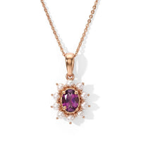 D''Joy AAA Radiant Ember Garnet 1.00 ctw and Freshwater Pearl Pendant Necklace in 18K Vermeil Rose Gold Over Sterling Silver 20 Inches