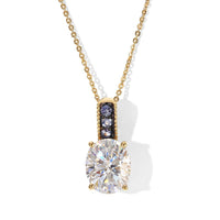 D'Joy Moissanite and Tanzanite 3.85 ctw Pendant Necklace in 18K Vermeil Yellow Gold Over Sterling Silver 20 Inches