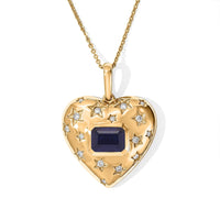 D''Joy Masoala Sapphire(D), Moissanite Pendant Necklace (20 Inches) in 18K Vermeil YG Over Sterling Silver 2.65 ctw