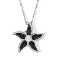 D''Joy Freshwater Pearl 5-5.5mm, Multi Gemstone Pendant Necklace (20 Inches) in Rhodium Over Sterling Silver 1.20 ctw