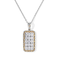 EverTrue Lab Created White Sapphire 2.80 ctw Pendant in 18K YG Plated and Platinum Bond with Stainless Steel Necklace 20 Inches