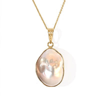D''Joy White Baroque Pearl Pendant Necklace in 18K Vermeil Yellow Gold Over Sterling Silver 20 Inches