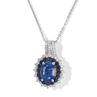 D''Joy Kashmir Kyanite and Multi Gemstone 3.40 ctw Pendant Necklace in Rhodium Over Sterling Silver 20 Inches