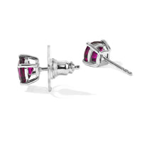 EverTrue Lab Created Pink Sapphire Earrings, Ring (Size 7.0) and Pendant in Platinum Bond with Stainless Steel Necklace (20 Inches) 7.55 ctw