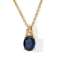 EverTrue Masoala Sapphire (D), White Zircon Pendant in 18K YG Plated with ION Plated YG Stainless Steel Necklace (20 Inches) 3.00 ctw