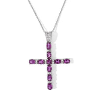 Pendant with Torn Chain 19DC (Size 20) in Rhodium Over Sterling Silver 2.74 ctw