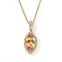 EverTrue Brazilian Citrine, White Zircon Pendant in 18K YG Plated with ION Plated YG Stainless Steel Necklace (20 Inches) 4.35 ctw