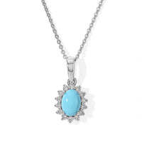Pendant with Cable Chain CL-35 (Size 20) in Rhodium Over Sterling Silver 1.34 ctw