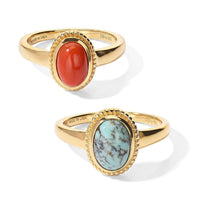 Set of 2 - Solitaire Ring in 18K YG Vermeil Sterling Silver Wt. 14 g 3.90 ctw