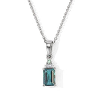 D''Joy Premium Monte Belo Indicolite, Paraiba Tourmaline and Diamond I2 0.60 ctw Pendant Necklace in Rhodium Over Sterling Silver 20 Inches