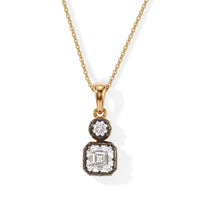 D''Joy Asscher Cut Moissanite 1.30 ctw Pendant Necklace in 18K Vermeil Yellow Gold Over Sterling Silver 20 Inches