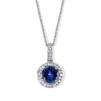 Certified and Appraised Luxoro 10K White Gold AAA Tanzanite, Diamond (I2) (0.30 cts) Pendant Necklace (18 Inches) 1.90 ctw