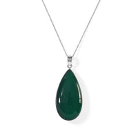 Premium Verde Onyx 39.30 ctw Pendant Necklace in Sterling Silver 20 Inches