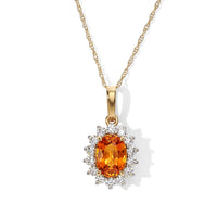 10K Yellow Gold AAA Yellow Sapphire, Luxuriant Lab Grown Diamond (E-F, VS) (0.30 cts) Pendant Necklace (18 Inches) 1.65 ctw