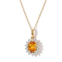 10K Yellow Gold AAA Yellow Sapphire, Luxuriant Lab Grown Diamond (E-F, VS) (0.30 cts) Pendant Necklace (18 Inches) 1.65 ctw