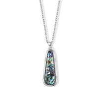 Abalone Shell Tranquil Beauty of The Ocean Pendant Necklace in Silvertone 20-22 Inches
