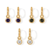 EverTrue Simulated Multi Diamond Set of 3 J Hoop Earrings in 18K YG Plated (Ships in 10-12 Days) 4.60 ctw