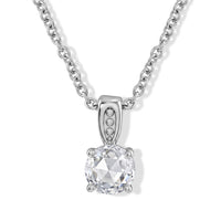 Simulated Diamond EverTrue Pendant Necklace in Stainless Steel 20 Inches