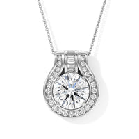 D''Joy Moissanite 5.30 ctw Pendant Necklace in Rhodium Over Sterling Silver 20 Inches