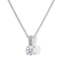 EverTrue Simulated Diamond Pendant Necklace in Stainless Steel 20 Inch