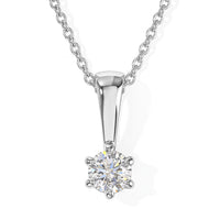 Luxuriant Lab Grown Diamond E-F VS Pendant Necklace in Rhodium Over Sterling Silver 20 Inches 0.25 ctw