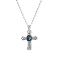 EverTrue AAA Malagasy Labradorite Pendant in Platinum Bond with Stainless Steel Necklace (20 Inches) (Ships in 10-12 Days) 4.70 ctw
