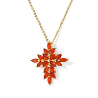 D''Joy AAA Crimson Fire Opal Pendant Necklace (20 Inches) in 18K Vermeil YG Over Sterling Silver 0.75 ctw