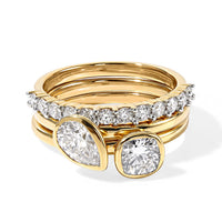 Set of 3 - Stackable Ring in 18K YG Vermeil Sterling Silver Wt. 6 g 1.80 ctw