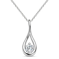 Lab Grown Diamond (G-H, SI) Pendant Necklace (20 Inches) in Rhodium Over Sterling Silver 0.20 ctw