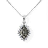 D''Joy Premium Green Sapphire and Moissanite 1.60 ctw Pendant Necklace in Rhodium Over Sterling Silver 20 Inches