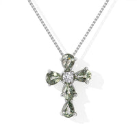D''Joy Premium Green Sapphire and Moissanite 1.10 ctw Pendant in Rhodium Over Sterling Silver with Stainless Steel Necklace 20 Inches