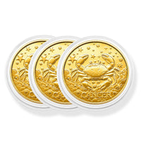 24K Gold Celestial Zodiac Collection - Cancer Embossed Double View Coin Sheet 10mg (50mm)