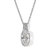 EverTrue Lab Created White Sapphire 6.85 ctw Pendant in Platinum Bond with Stainless Steel Necklace 20 Inches