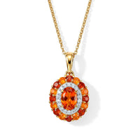 D''Joy AAA Crimson Fire Opal, Multi Gemstone Pendant Necklace (20 Inches) in 18K Vermeil YG Over Sterling Silver 0.65 ctw