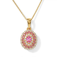 D''Joy AAA Padparadscha Sapphire, White Zircon Pendant Necklace (20 Inches) in 18K Vermeil YG Over Sterling Silver 1.10 ctw