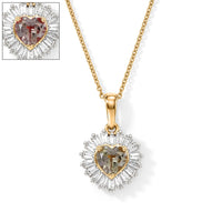 D''Joy AAA Turkizite and Moissanite 1.50 ctw Pendant Necklace in 18K Vermeil Yellow Gold Over Sterling Silver 20 Inches