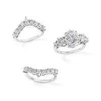 D''Joy Moissanite 7.60 ctw Set of 3 Ring in Rhodium Over Sterling Silver