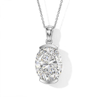 Doorbuster D''Joy Moissanite 9.50 ctw Pendant Necklace in Rhodium Over Sterling Silver 20 Inches