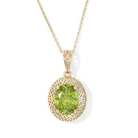 AAA Hebei Peridot 2.70 ctw Pendant Necklace in 10K Yellow Gold 20 Inches