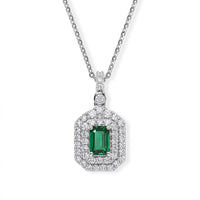 Certified & Appraised D''Joy Premium Lagoon Tourmaline, Moissanite Pendant Necklace (18 Inches) in Rhodium Over Sterling Silver 1.15 ctw