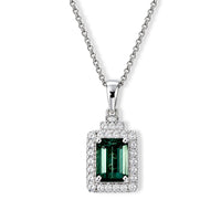 Certified and Appraised Luxoro 14K White Gold AAA Monte Belo Indicolite, Diamond (I2) (0.29 cts) Pendant Necklace (18 Inches) 2.07 ctw