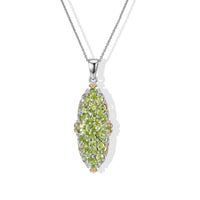 D''Joy Premium Hebei Peridot 4.50 ctw Pendant Necklace in 18K Vermeil YG and Rhodium Over Sterling Silver 20 Inches