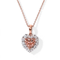 TLV Certified & Appraised D''Joy Premium Marropino Morganite, Moissanite Heart Pendant Necklace (18 Inches) in 18K Vermeil RG Over Sterling Silver 1.70 ctw