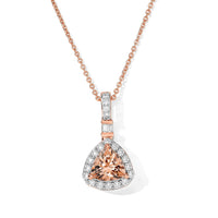TLV Certified & Appraised D''Joy Premium Marropino Morganite, Moissanite Pendant Necklace (20 Inches) in 18K Vermeil RG Over Sterling Silver 1.40 ctw