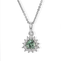 D''Joy AAA Mint Tourmaline and White Diamond 0.70 ctw Pendant Necklace in Rhodium Over Sterling Silver 20 Inches