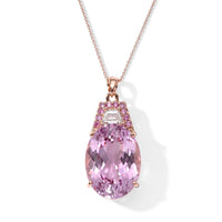 10K Rose Gold AAA Martha Rocha Kunzite, Lab Grown Pink Diamond (IR) and Lab Grown Diamond (VS) Pendant Necklace (20 Inches) 17.00 ctw