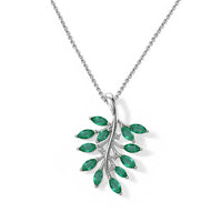 D''Joy Premium Kagem Zambian Emerald and White Zircon 1.60 ctw Pendant Necklace in Rhodium Over Sterling Silver 20 Inches