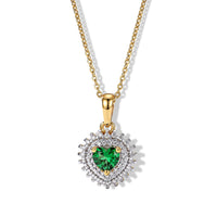 D''Joy Premium Tsavorite Garnet, Moissanite Pendant Necklace (20 Inches) in 18K Vermeil YG Over Sterling Silver 0.75 ctw